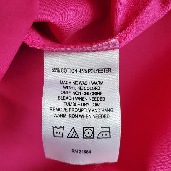 Foxcroft Women No Iron Magenta Pink Button Blouse Shirt 18 Mature Career Event - Picture 5 of 8